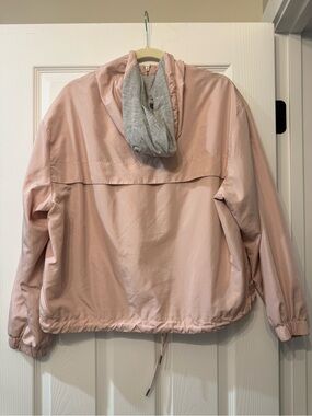 Divided Pale Pink Hooded Bomber Jacket with Grey Lining